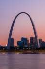 Jefferson National Expansion Memorial, The Gateway Arch at dusk, St. Louis, Missouri. Art Print